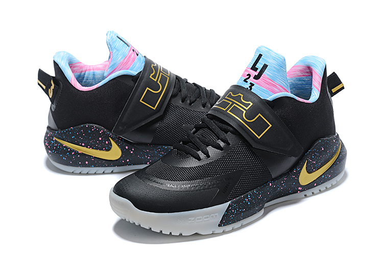 2020 Nike LeBron James Ambassador 12 Black Gold Rainbow Shoes